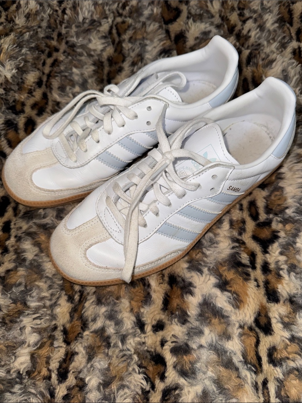 adidas Samba Kids White Sneakers with Light Gray Stripes